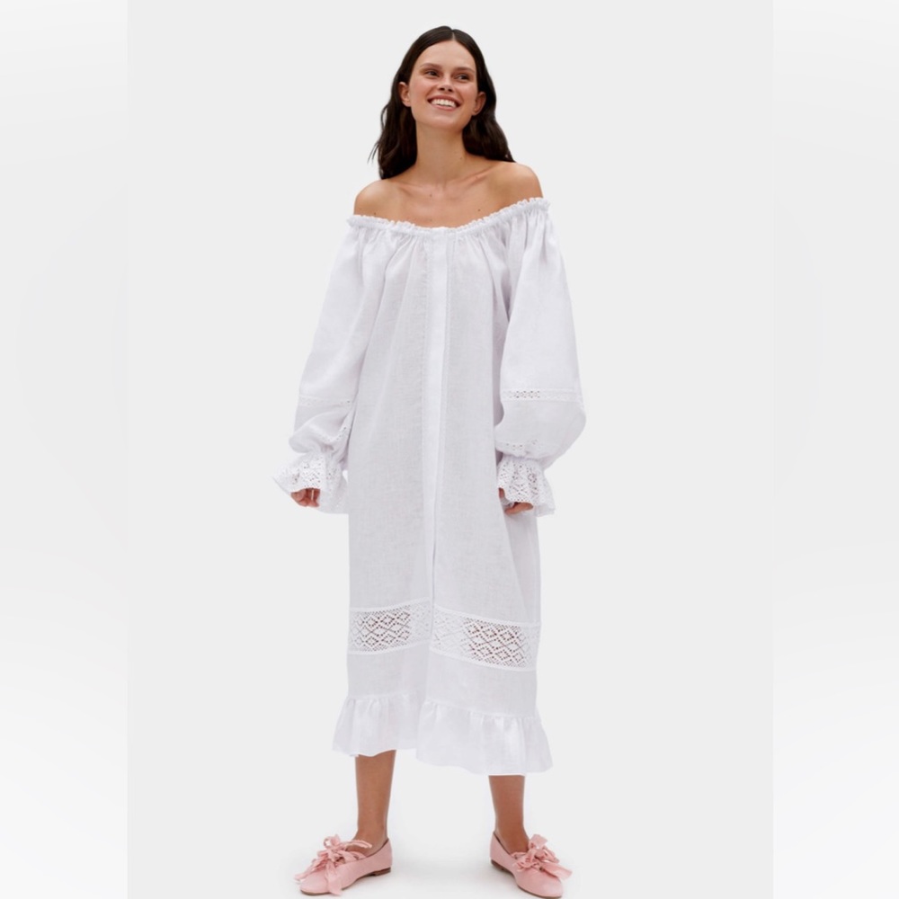 SLEEPER- Paloma White Linen Dress